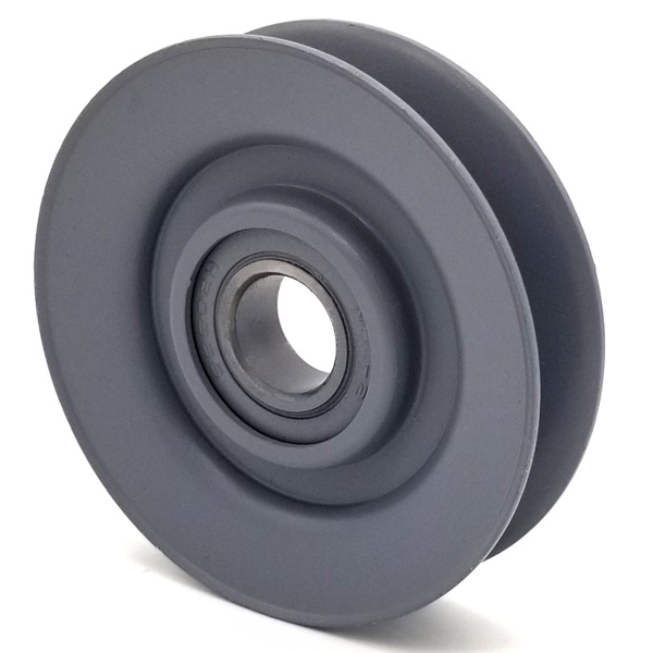 Terre Products V-Groove Idler Pulley - 3'' Dia.- 5/8'' Bore - Steel 35300063
